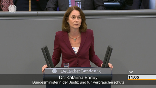 Katarina Barley zur Haushaltsdebatte im Bundestag (verweist auf: Dr. Katarina Barley zur Haushaltsdebatte im Bundestag)